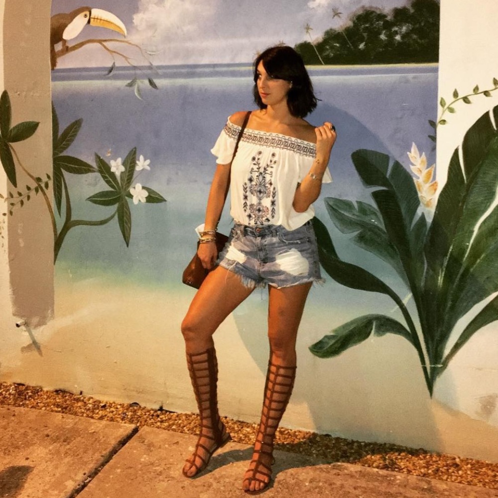 Target Xhilaration Boho Peasant Embroidered off the shoulder top